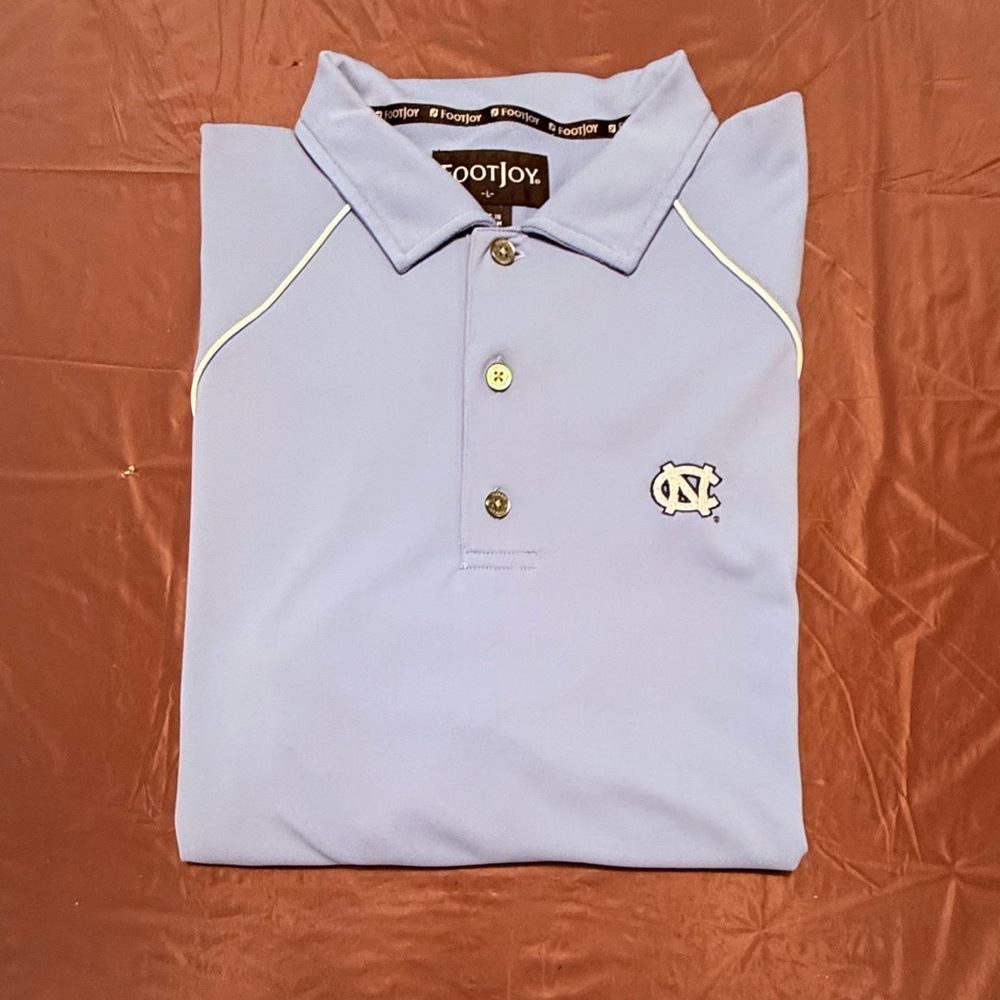 FootJoy Blue and White UNC Polo Active Golf Shirt Size Large - Picture 2 of 10